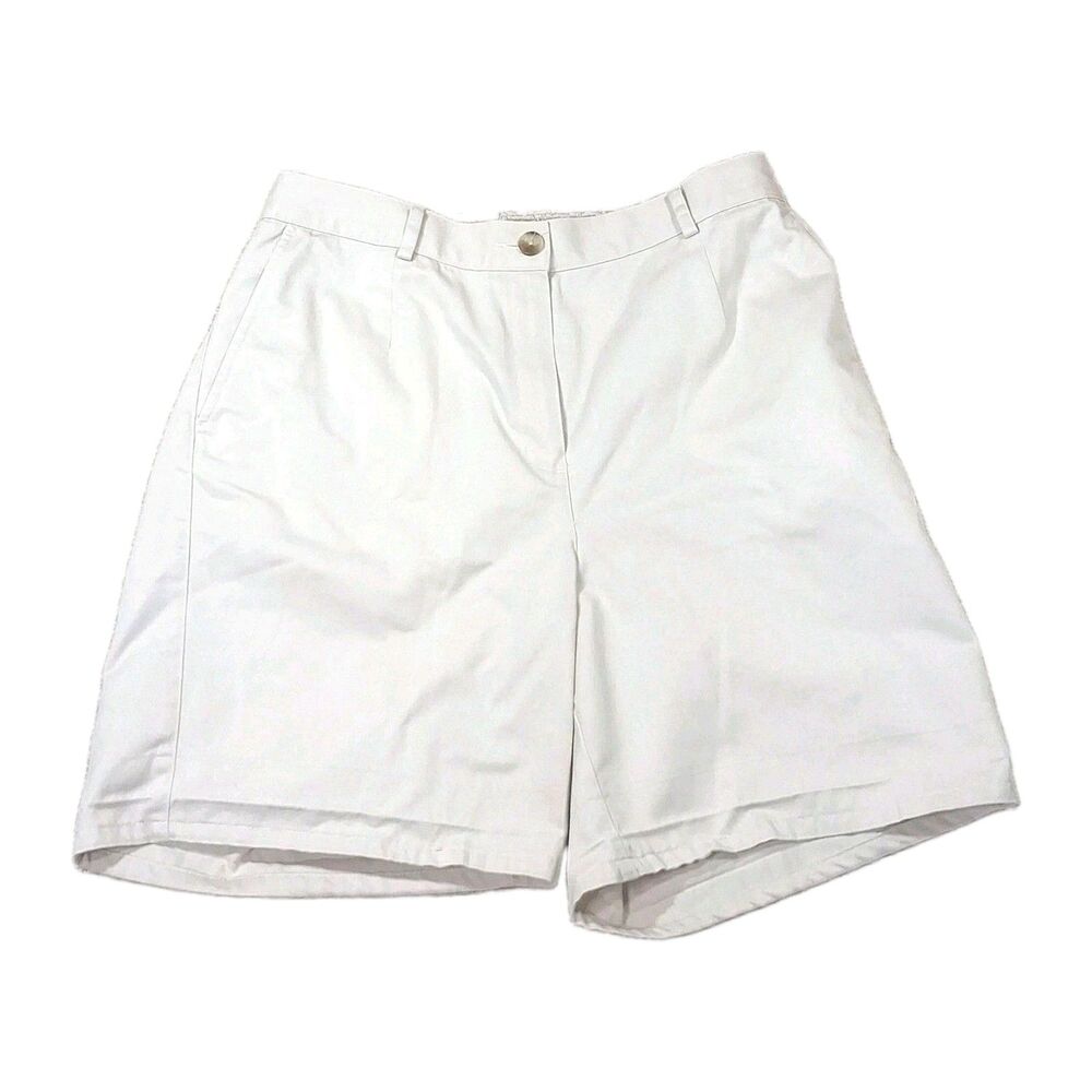 Sz 8 LL Bean White Cotton Shorts Reg Favorite Fit Straight Women's Casual Wear